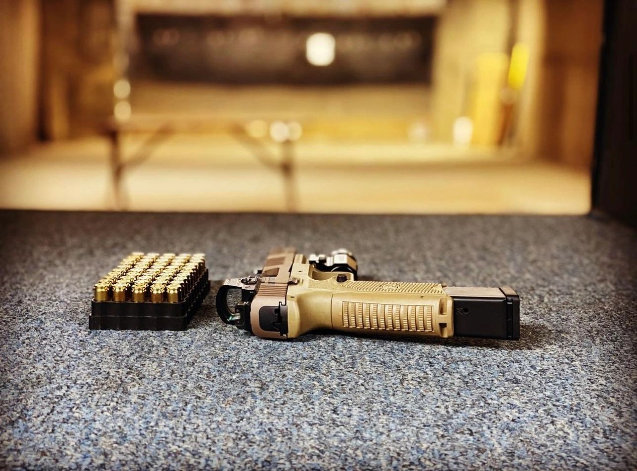 Handgun and ammunition at the range — Ballistic Arms, Coshocton Ohio